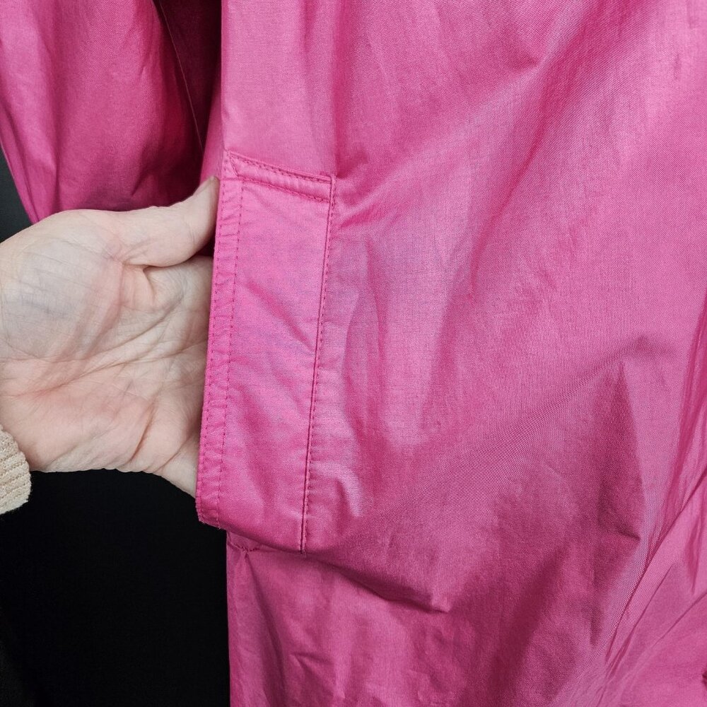 Vintage Trench Long Rain Jacket Coat Womens 12 Pink Rubberized Belted 80s Formal - Picture 5 of 16